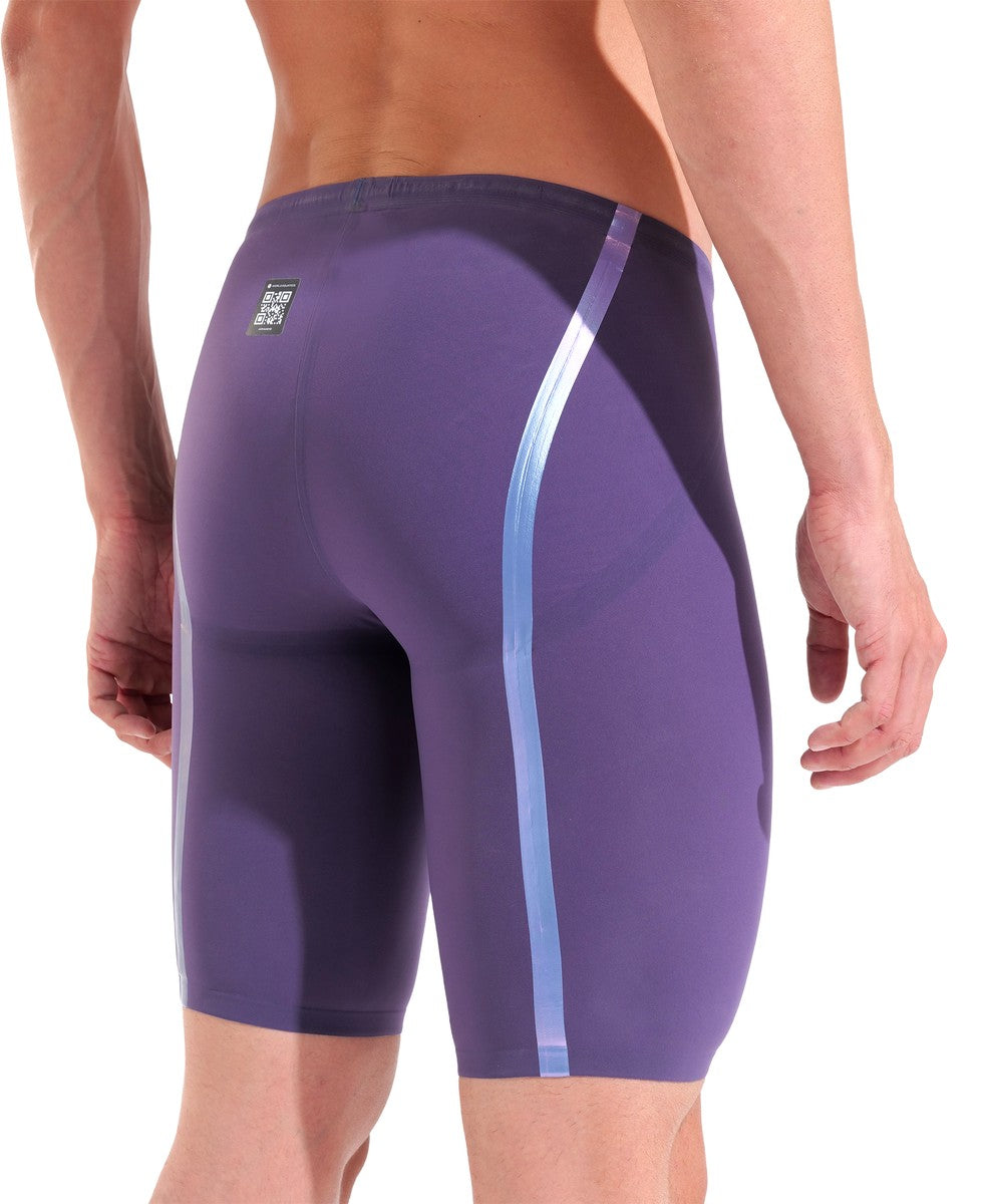 Arena men's Powerskin Veloce jammer in Midnight Blue with Chrome accents, designed for competitive swimming.