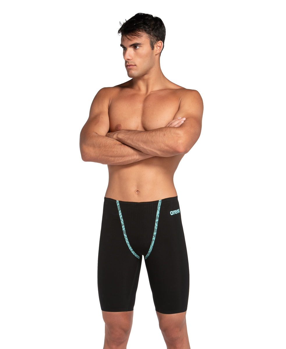 Arena Mens Powerskin Primo High Waist Jammer - Black/Teal