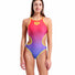 Arena Womens One Shaded Print Tech One Back Swimsuit - Bright Coral/Royal Multi/Soft Green