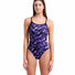 Arena Womens Wave Challenge Back Swimsuit - Black/Team Purple