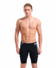 Black Arena men's Wave swim jammer with a sleek, fitted design for competitive swimming and training.
