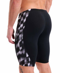 Black Arena men's Wave swim jammer with sleek design, featuring the brand logo and streamlined fit for competitive swimming.
