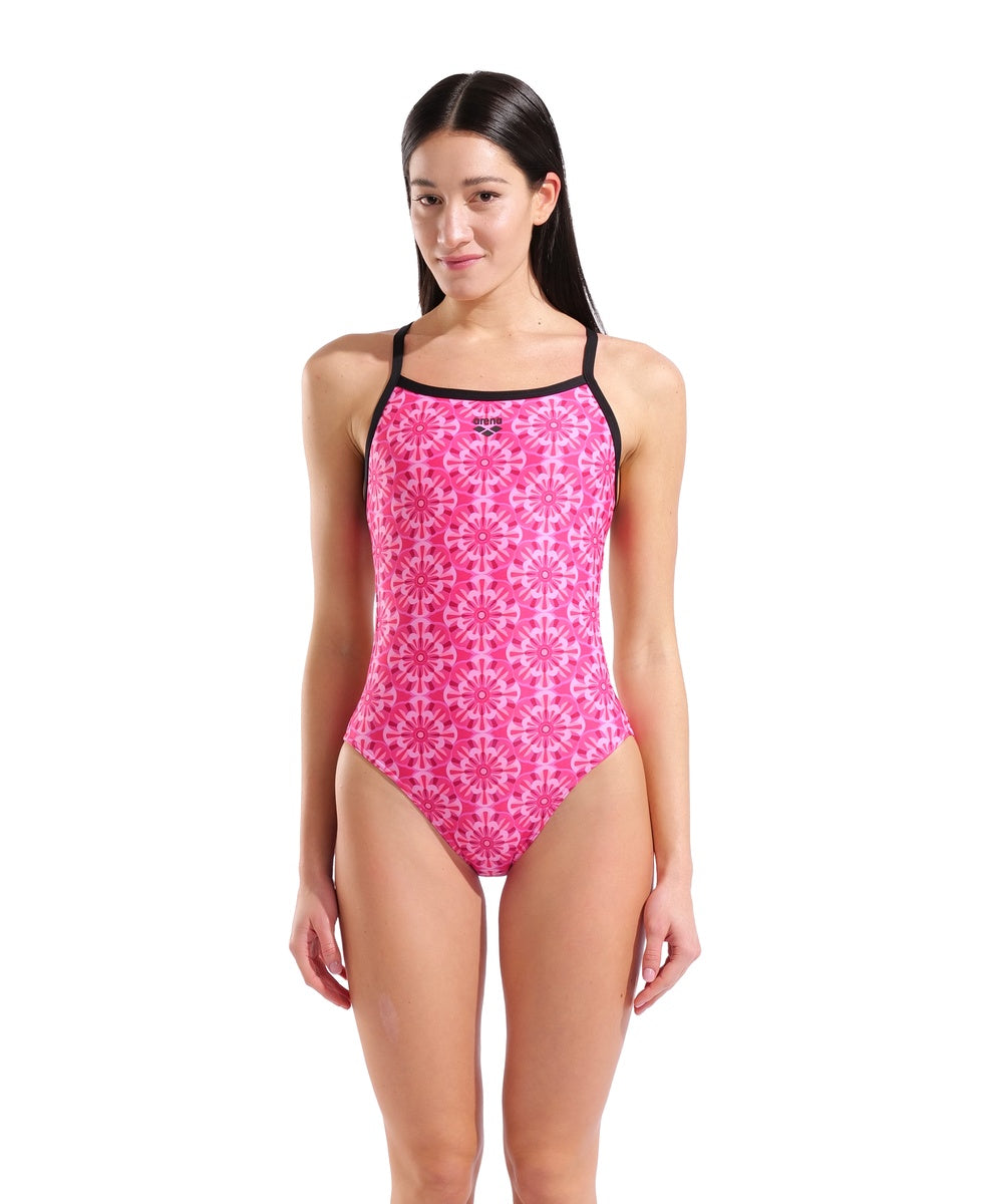 Arena Womens Floral Challenge Back Swimsuit - Pink/Multi