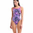 Arena Womens Earth View X Criss Cross Back Swimsuit - Pink Multi/Very Fuchsia