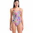 Arena Womens Painting Lace Back Swimsuit - Multi/Bright Coral