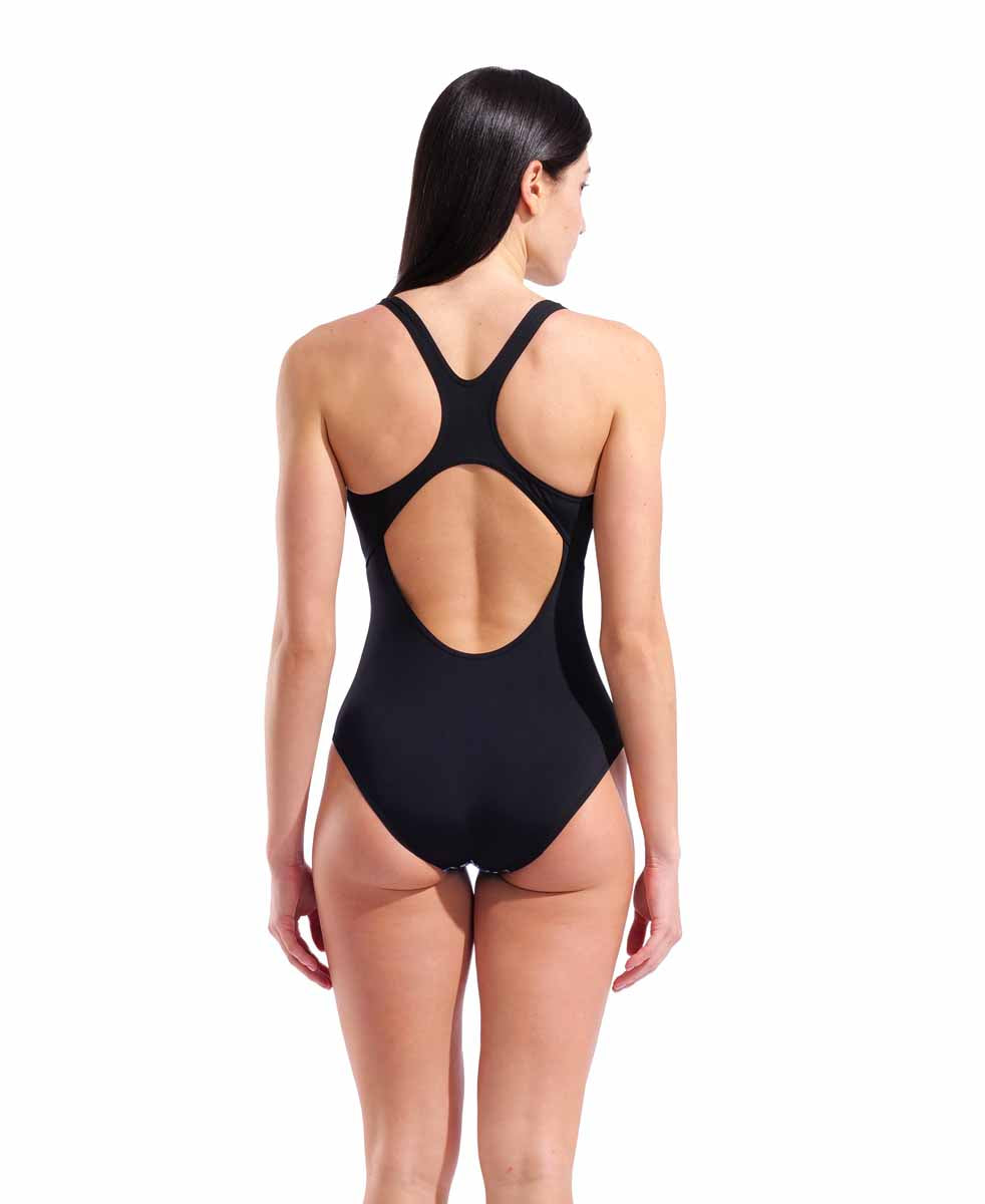 Arena women's Peacock Swim Pro Back swimsuit in multi green and black, featuring a stylish swimwear design with a supportive fit.