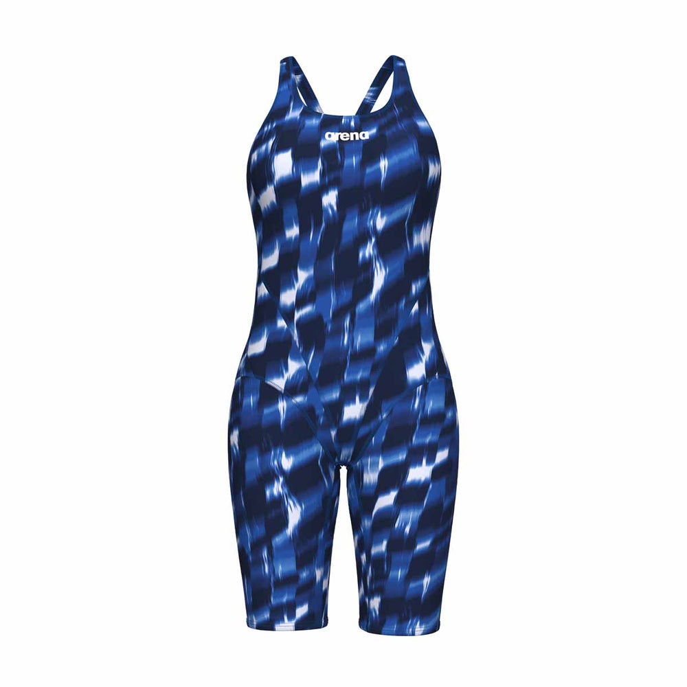 Arena Women's Wave Full Body Kneesuit swimsuit in Team Royal, featuring a sleek design ideal for competitive swimming.