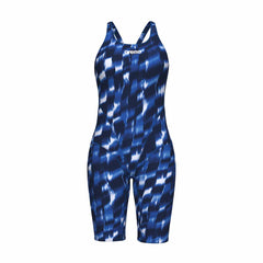 Arena Women's Wave Full Body Kneesuit swimsuit in Team Royal, featuring a sleek design ideal for competitive swimming.