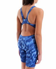 Arena Girls Wave Full Body Swimsuit kneelsuit in Team Royal, featuring a sleek design and vibrant blue color for competitive swimming.