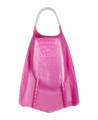 Arena Powerfin Pro Flex shimmered pink fins for swimming, featuring flexible blade design and ergonomic foot pocket.