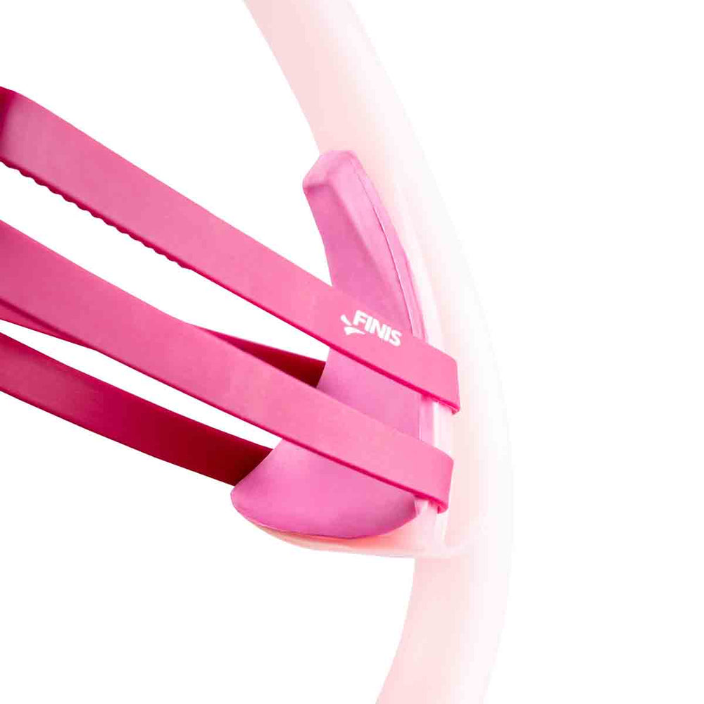 Finis Stability Snorkel in orchid color, featuring a comfortable mouthpiece and adjustable strap for snorkeling and swim training.