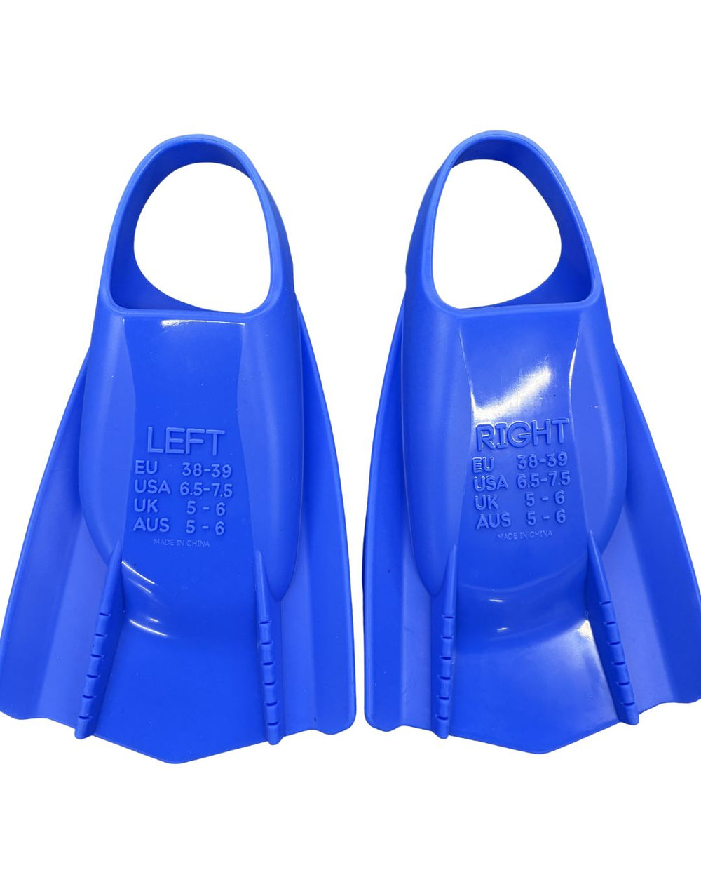 Allens Swimwear AK Training Fins in Royal blue, showing the fin's lightweight design and streamlined shape for swimming training.