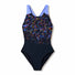 Speedo Girls Print Splashback Swimsuit - Anthracite/Moonlight Lavender