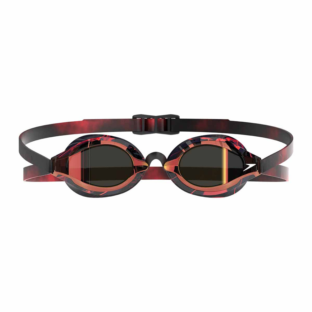 Speedo Fastskin Speedsocket 2.0 mirrored limited edition swim goggles with splatter smoke and crimson gold mirror lenses.