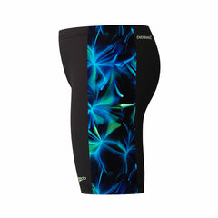Speedo boys' digital panel jammer in anthracite and pale clover with a sleek swimwear design and digital panel details.