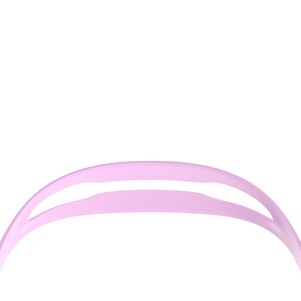 Speedo Women's Biofuse 2.0 swimming goggles in sweet pink and vermillion with adjustable straps and clear lenses.