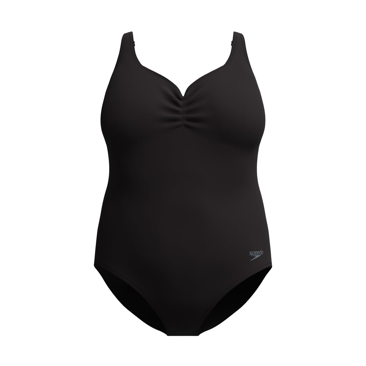 Speedo Womens Plus Size Solid AquaNite Swimsuit - Anthracite