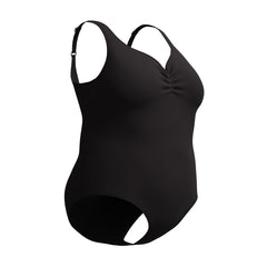 Speedo Womens Plus Size Solid AquaNite Swimsuit - Anthracite