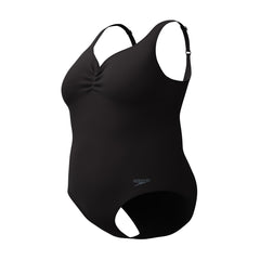 Speedo Womens Plus Size Solid AquaNite Swimsuit - Anthracite