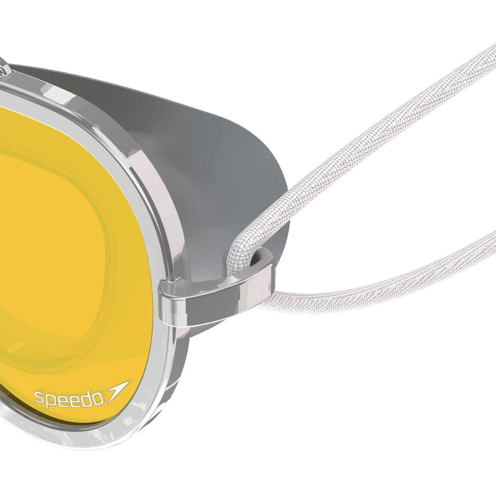 Speedo Kids Sunny G Mariner mirrored goggles with silver, bronze, and gold reflective lenses for swimming.