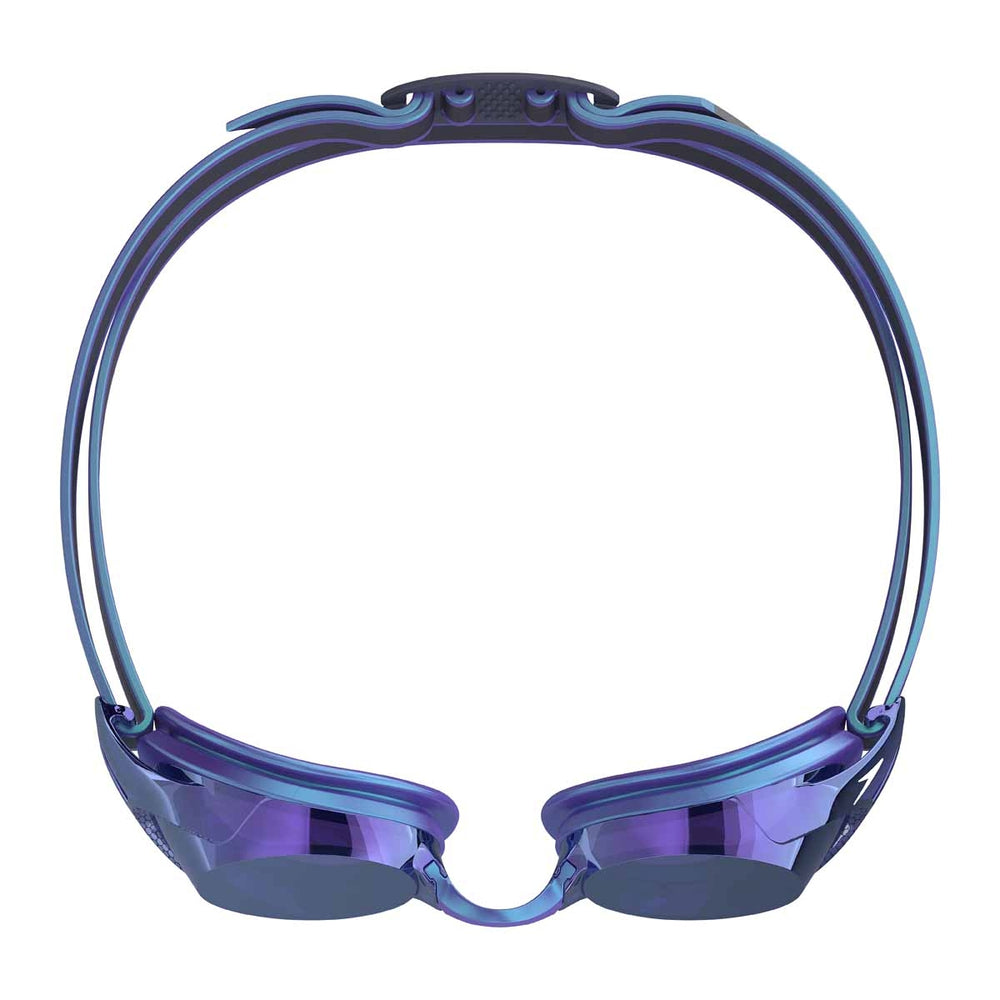 Speedo Vanquisher 3.0 mirrored goggles in dusk purple, iridescent midnight purple, and matte iris mirror ultra violet color.