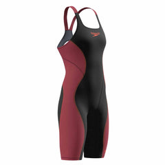 Speedo Womens Fastskin HyperSpark Solid Openback Kneeskin - Black/Regal Red Ml