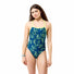 Speedo Womens Printed Turnback Swimsuit - Mirage Time-Denim Teal