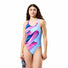 Speedo Womens Placement Printed Powerback Swimsuit - Brushy Shadows-Cruise