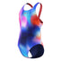 Speedo Girls Print Leaderback Swimsuit - Post It Pink