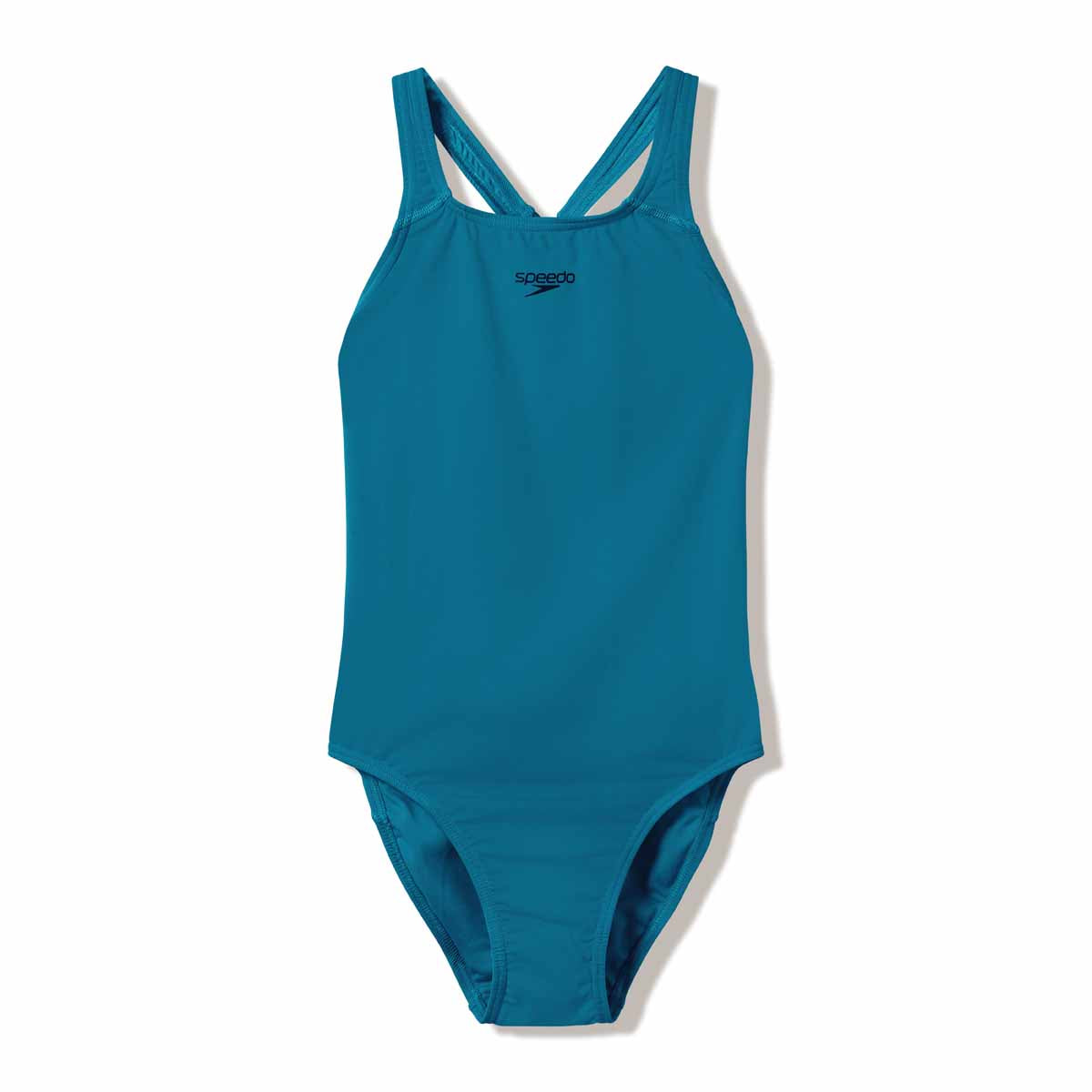 Speedo Women's Endurance+ Medalist swimsuit in Teal Abyss, featuring a sleek, supportive design for competitive swimming.