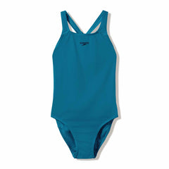 Speedo Women's Endurance+ Medalist swimsuit in Teal Abyss, featuring a sleek, supportive design for competitive swimming.