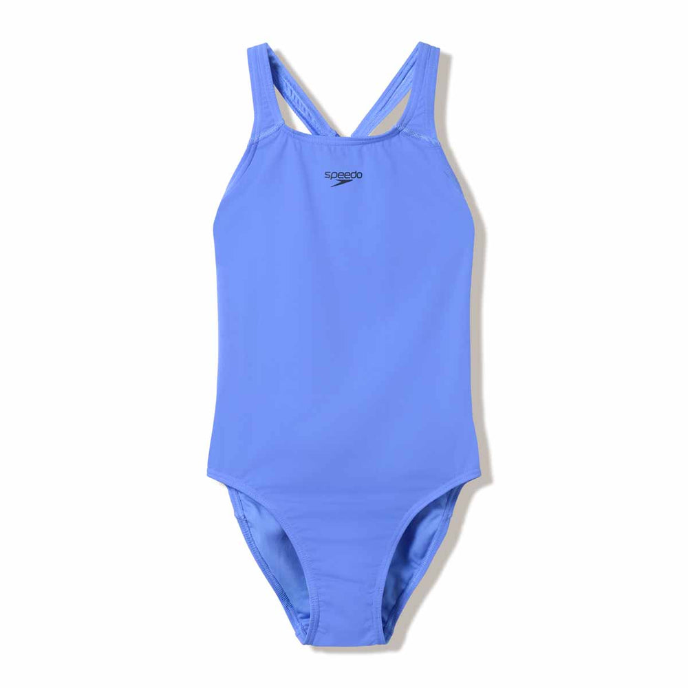 Speedo Women's Endurance+ Medalist Swimsuit in Moonlight Lavender, featuring a sleek one-piece design and comfortable fit.
