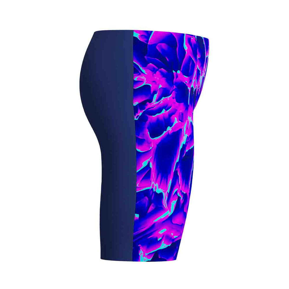 Speedo Fastskin Junior Endurance+ Max high-waisted jammers in Cave Current and Neon Jelly with bold, colorful swimwear design.