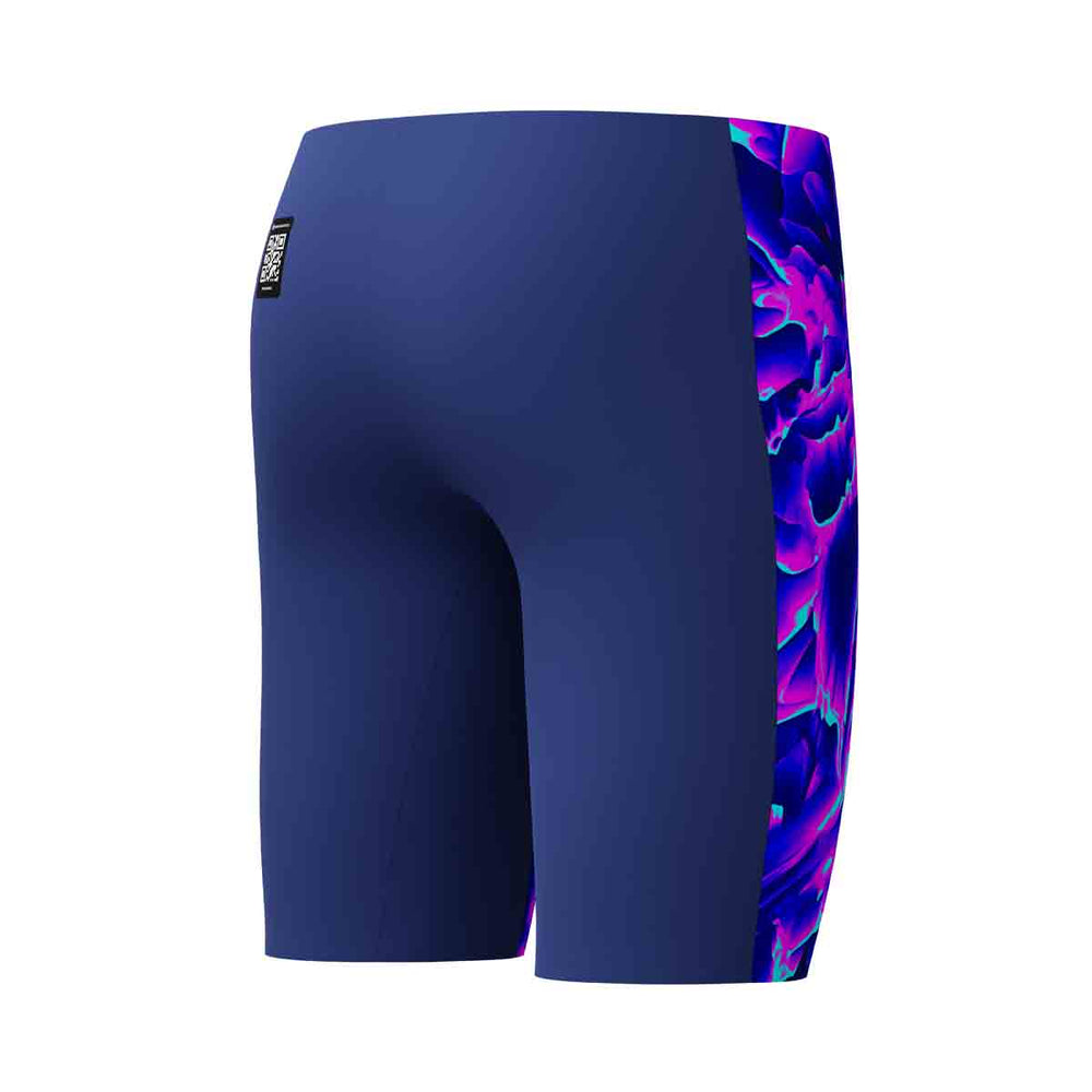 Speedo Fastskin Junior Endurance+ Max high-waisted jammers in Cave Current and Neon Jelly with colorful swimwear design.