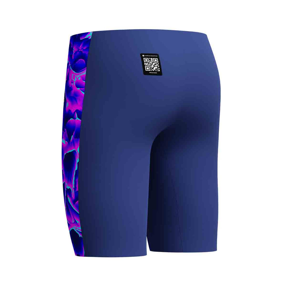 Speedo Fastskin Junior Endurance+ Max high waisted jammers in Cave Current and Neon Jelly with sleek, sporty design for young swimmers.