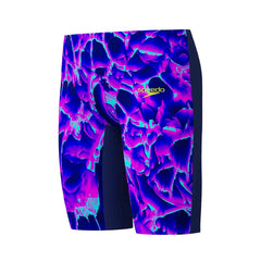 Speedo Fastskin Junior Endurance+ Max high-waisted jammers in Cave Current and Neon Jelly, featuring sleek, durable swimwear for young swimmers.