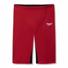 Speedo Boys Fastskin Junior Endurance+ Max high-waisted jammers in regal red and black, designed for competitive swimming.