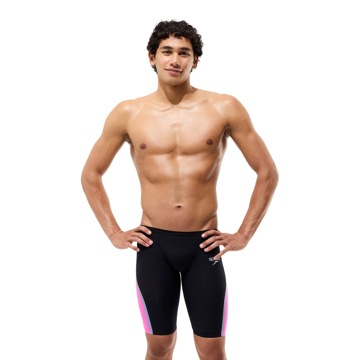 Speedo Mens Fastskin LZR Pure Intent 2 Jammer - Black/Flare Pink/White ML