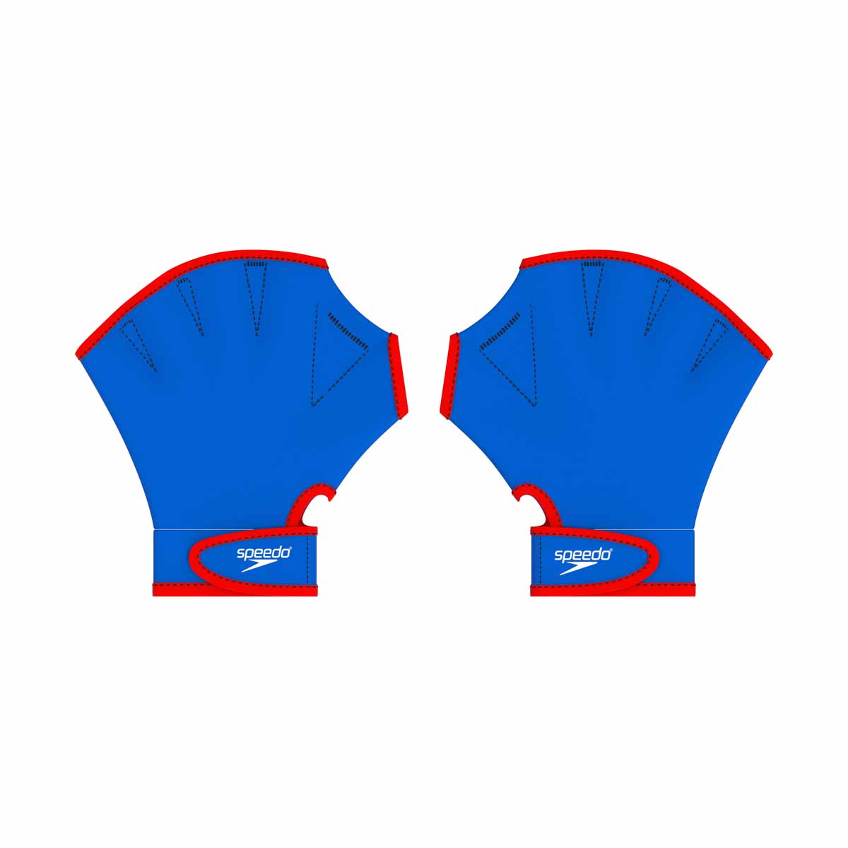 Speedo Aquatic Fitness Swim Gloves in blue and white, designed for water exercise and aquatic training.