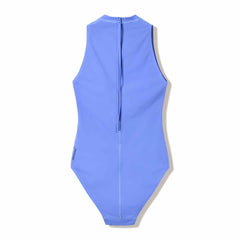 Speedo women's Endurance+ logo Hydrasuit swimsuit in moonlight lavender, showcasing sleek fabric and sporty design.