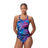 Speedo Womens HyperBoom Print Medalist Swimsuit - Black/Pink