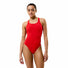 Speedo Womens Solid Endurance+ Max Leaderback Swimsuit - Team Red