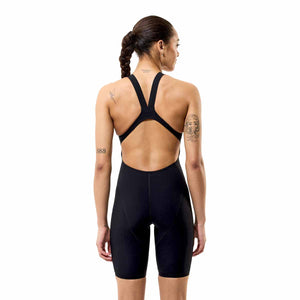 Speedo Women's Fastskin LZR HyperPro Kneeskin swimsuit in black, showing sleek, form-fitting design and high-performance fabric.