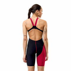 Speedo Women's Fastskin LZR HyperPro Kneesuit in Regal Red and Black, showcasing sleek design and fit.