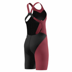 Speedo Girls Fastskin Junior LZR HyperPro kneesuit in Regal Red and Black, designed for competitive swimming performance.