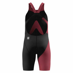 Speedo Girls Fastskin Junior LZR HyperPro kneesuit in Regal Red and Black, designed for competitive swimming.