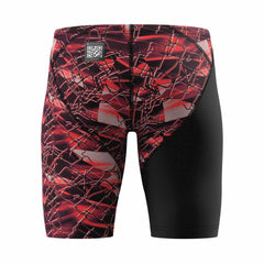 Speedo Boys Fastskin Junior LZR HyperPro Printed Jammer in black with electric veil design, designed for competitive swimming.