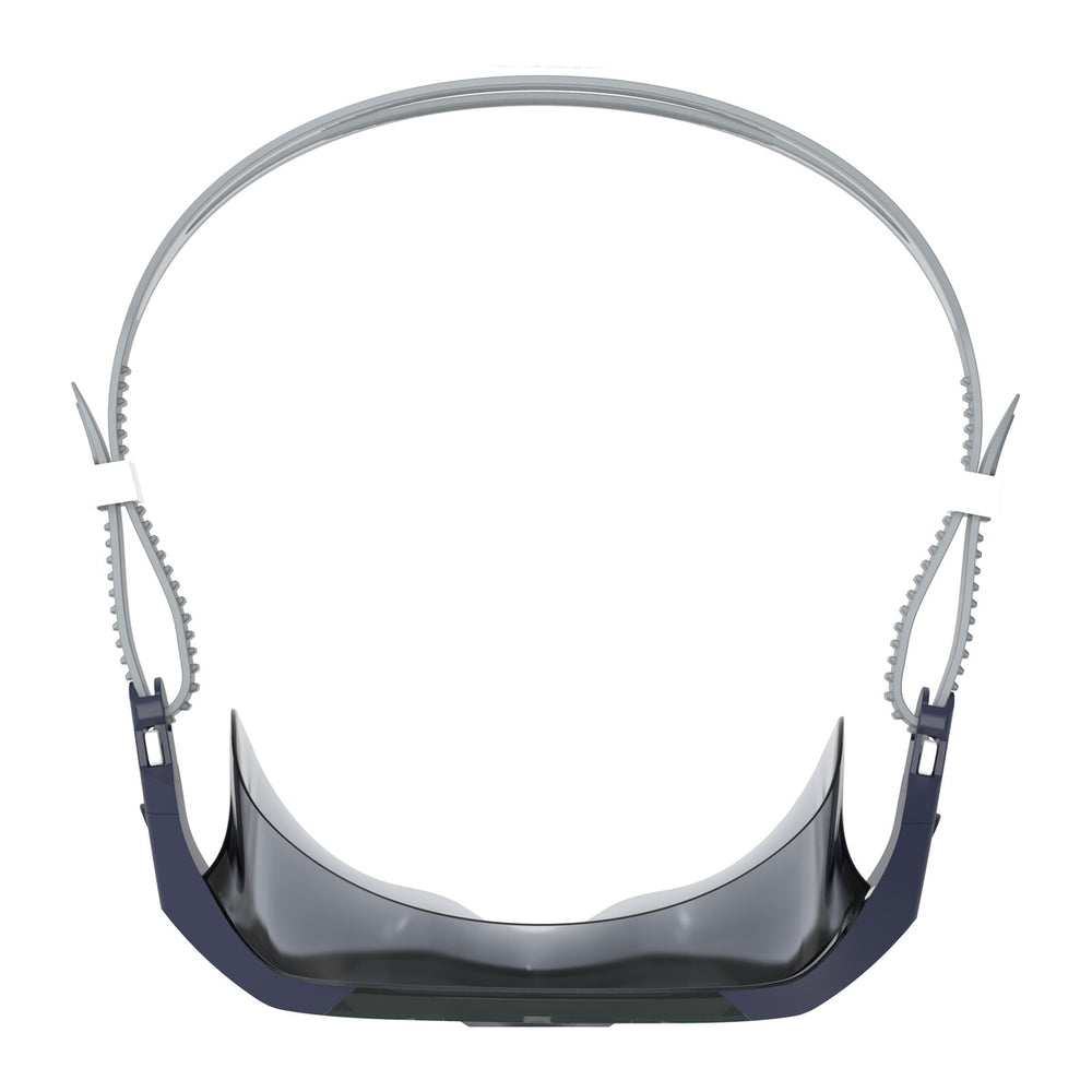 Speedo Aquapulse Pro swim goggles in peacoat and smoke with adjustable straps and clear lenses, designed for comfortable swimming.