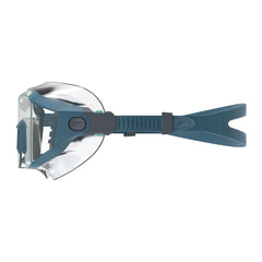 Speedo Aquapulse Pro swimming goggles with blue border and clear lenses, designed for comfort and performance in the water.