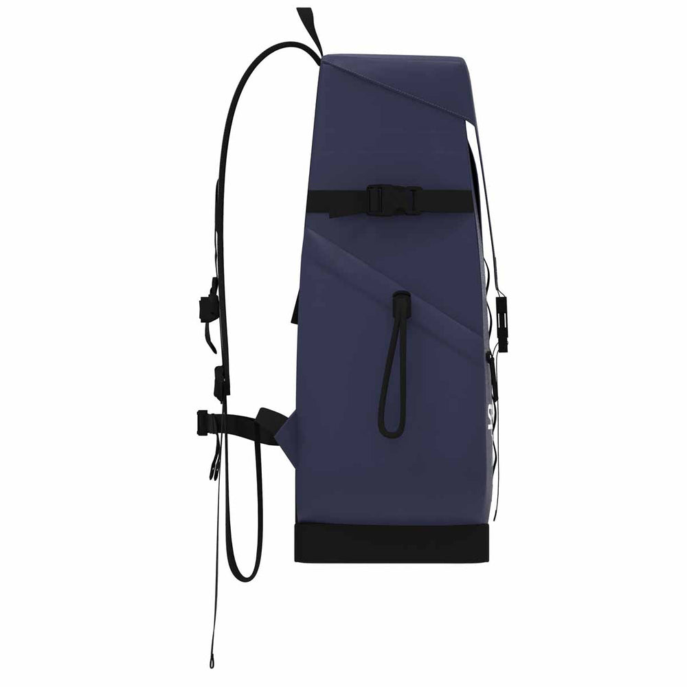 Speedo navy 45L Pro backpack with padded shoulder straps, multiple compartments, and a durable design for swimming gear storage.